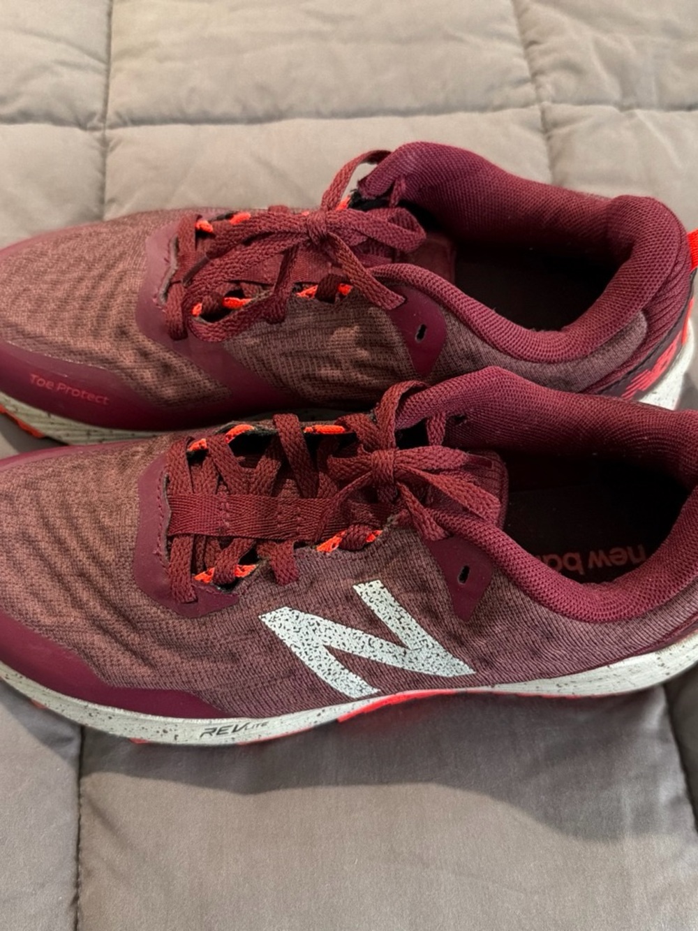 New Balance Women's Burgundy Athletic Shoes with White 'N' Accent
